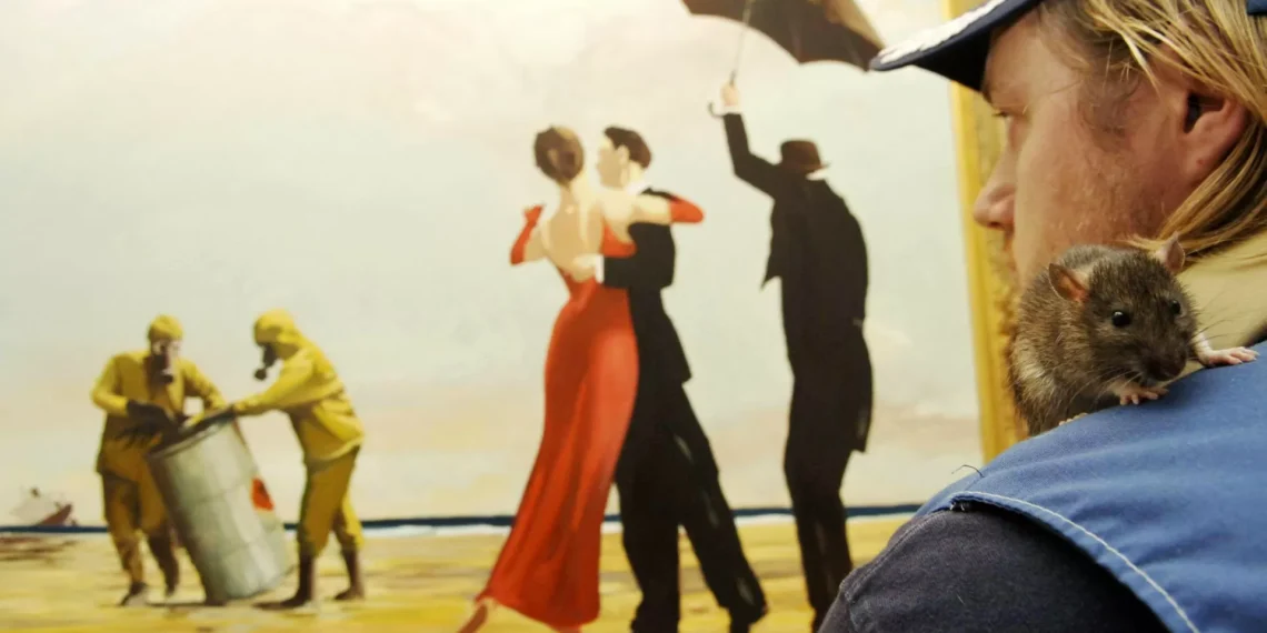 Obra de Banksy será leiloada por baixista dos Blink-182 (e vale milhões)