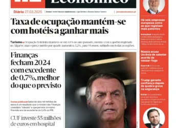 A primeira página do Jornal Económico de 27 de março
