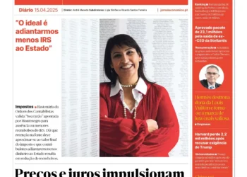 A primeira página do Jornal Económico de 16 de abril