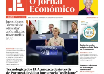 A primeira página do Jornal Económico de 27 de maio