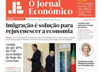 A primeira página do Jornal Económico de 10 de julho