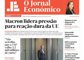 A primeira página do Jornal Económico de 14 de julho