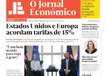 A primeira página do Jornal Económico de 28 de julho