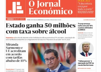 A primeira página do Jornal Económico de 8 de julho