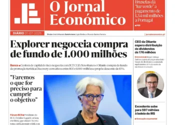 A primeira página do Jornal Económico de 1 de julho