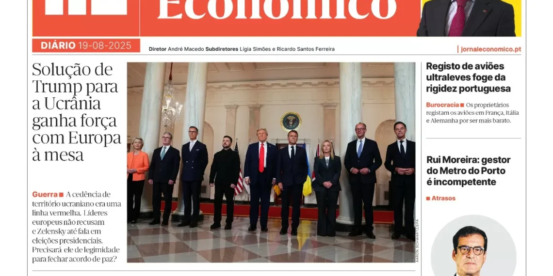 A primeira página do Jornal Económico de 19 de agosto