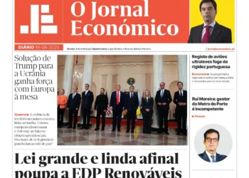 A primeira página do Jornal Económico de 19 de agosto