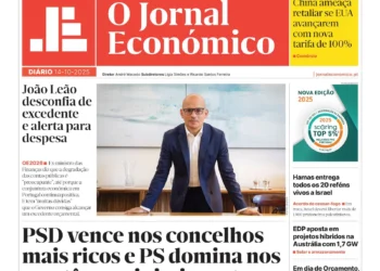 A primeira página do Jornal Económico de 14 de outubro