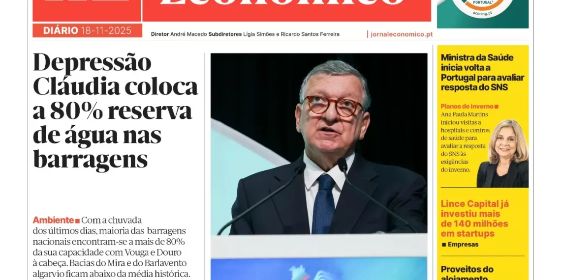 A primeira página do Jornal Económico de 18 de novembro
